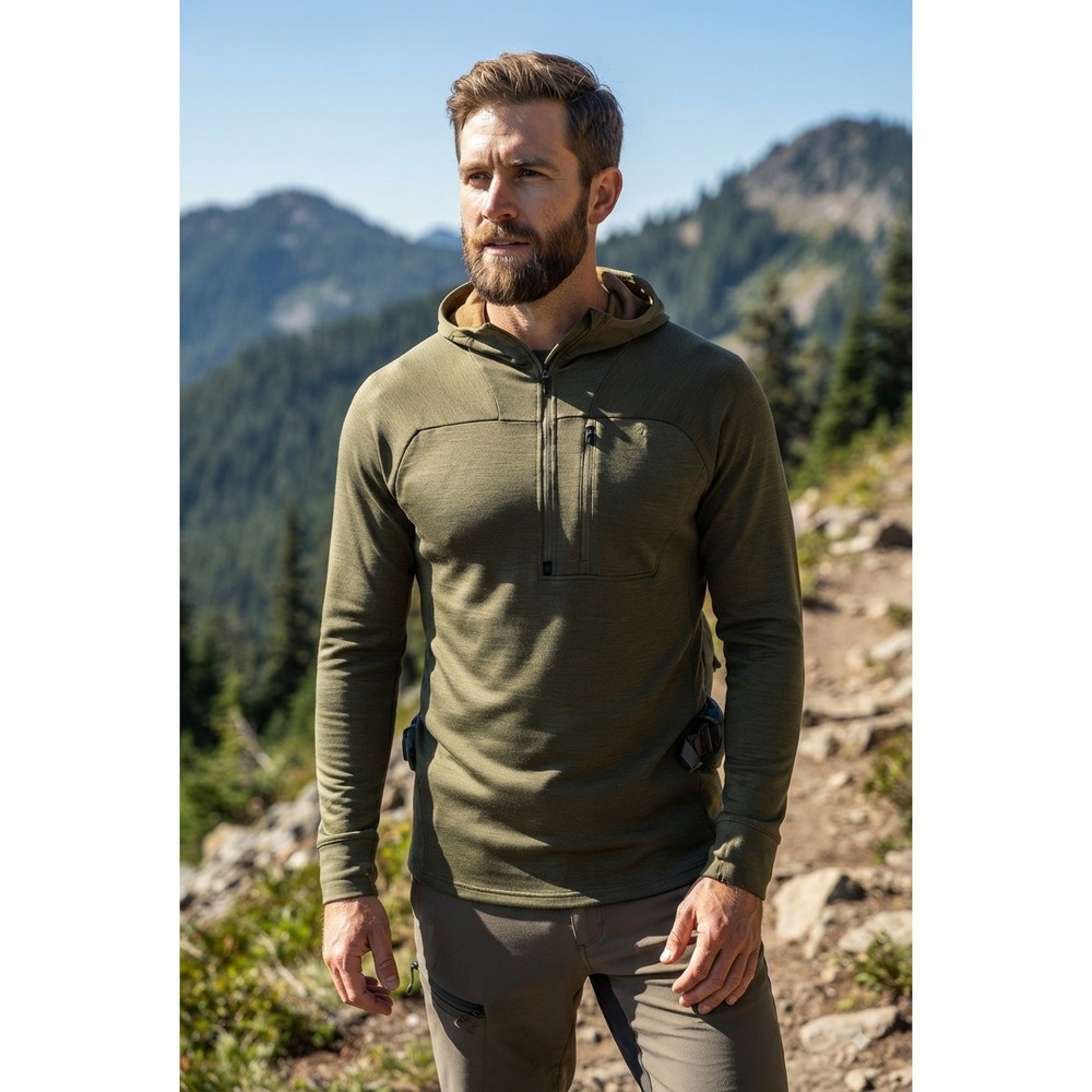 NWT Beretta Apollo Merino Wool Hoodie Mens Medium Green Pullover Hunting P3061